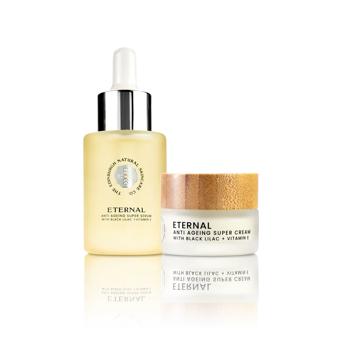Eternal Anti Ageing Super Serum And Face Cream Bundle. With Black Lilac Seed Oil And Vitamin E