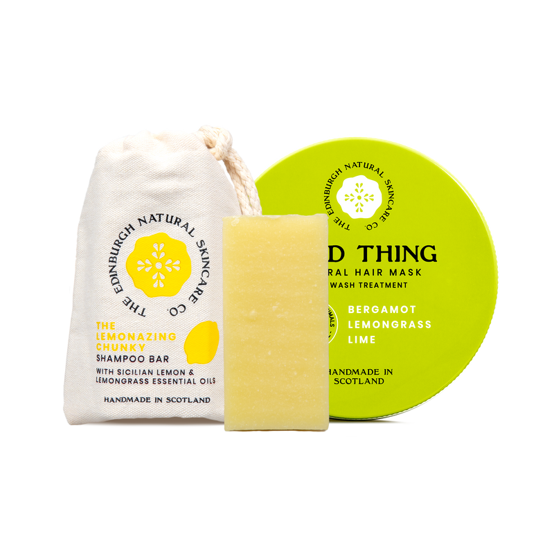 Wild Thing Natural Hair Conditioner – Pre-shampoo treatment & The Lemonazing Chunky Shampoo Bar